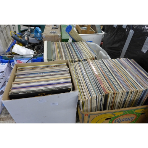 2112 - Three boxes 33rpm/LP records mostly 1970's/1980's: Lindisfarne, Hollies, George Benson, Abba, Joan A... 