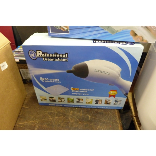 2115 - Three portable/handheld steamers, boxed