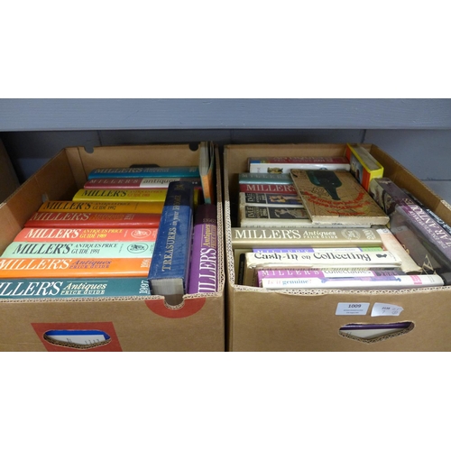 1009 - Two boxes of books relating to antiques and collecting **PLEASE NOTE THIS LOT IS NOT ELIGIBLE FOR PO... 