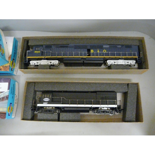 634 - Four Athearn model rail locomotives, New York Central, Union Pacific, Amtrak and B & O