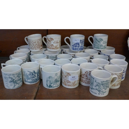 659 - Thirty-six early 20th Century children's nursery and nursery rhyme mugs  **PLEASE NOTE THIS LOT IS N... 