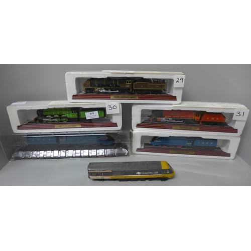 679 - A Hornby Inter-City 125 locomotive and five model locomotives and tenders, boxed