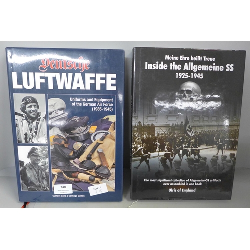 740 - Two German books, Deutsche Luftwaffe and Inside the Allgemeine SS 1925 - 1945