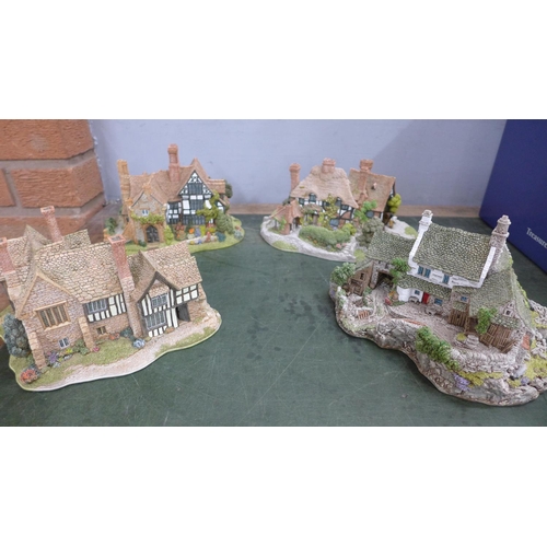 752 - Four large Lilliput Lane models; High Ghyll Farm, Oakwood Smithy, The Almonry and Anne of Cleves, bo... 