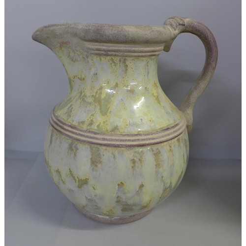 756 - A large ceramic jug, 33.5cm