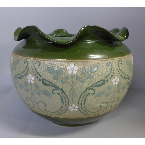 759 - A Langley Ware leadless glazed jardiniere, circa 1900