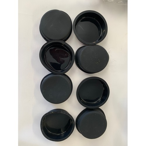 2098 - 48 Butyl rubber furniture foot caps, can be used as bungs/seals, 75mm diameter x 25mm deep (unused)