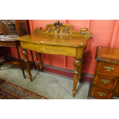 1 - A Victorian oak armorial serving table, carved with Prince of Wales crest, 105cms h, 108cms w, 50cms... 