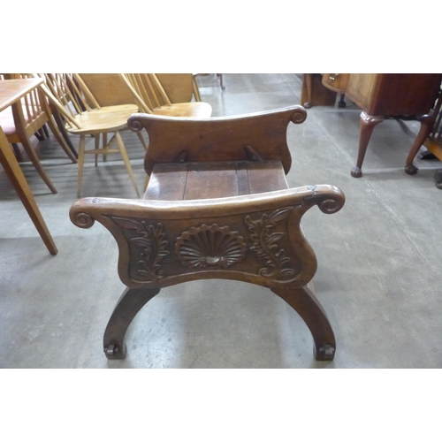 107a - An 18th Century Italian Baroque fruitwood stool