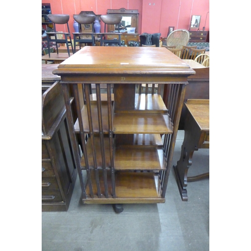 116 - A large Edward VII mahogany revolving bookcase