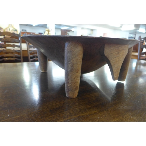 11a - A Polynesian carved acacia wood Kawa bowl, 52cms d