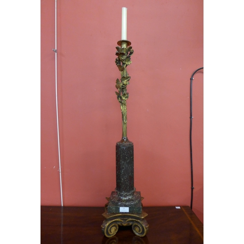 12 - A 19th Century Italian marble and ormolu mounted candlestand