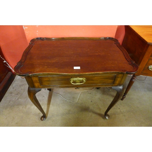 20 - A George II style mahogany single drawer silver table