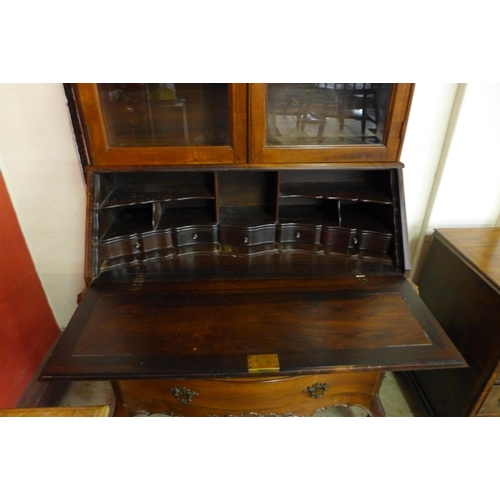 33 - An early 20th Century French rosewood bureau bookcase