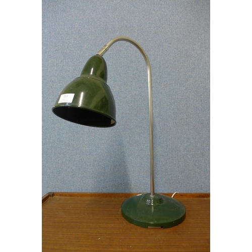 353 - A chrome and green metal desk lamp