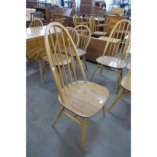 68 - A set of four Ercol Blonde elm and beech Quaker chairs