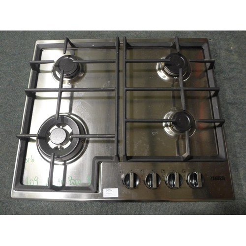 3005 - Zanussi Series 40 Easy Cook 4-Zone Gas Hob (H40xW560xD480), model no:- ZGNN645X, original RRP £165.8... 