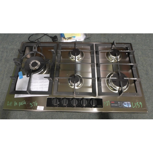 3011 - AEG 5-Zone 90cm Gas Hob, model no:- HGB95522YM, RRP £589.99 inc. VAT * This lot is subject to VAT