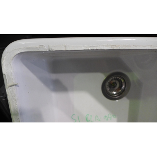 3018 - Blanco Villae Double Belfast Style White Ceramic Farmhouse Sink (490x794mm), model no:- BL468491, RR... 