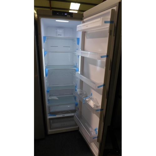 3034 - CDA Freestanding Brushed Steel Larder Fridge (H1860xW595xD650), model no:- FF821SC, original RRP £57... 