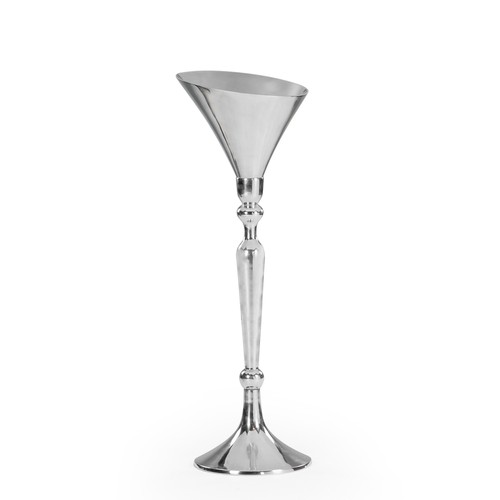 1456 - A large polished aluminium champagne bucket on stand, H 79cms (AL5449)   #