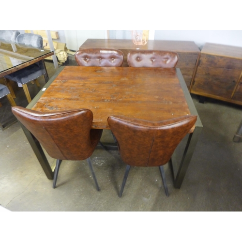 1465 - A Fire 2.0 small dining table and a set of four Arjun chestnut dining chairs