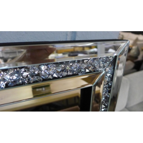 1528 - A Gatsby cheval mirror edged with crystals, H 150 x W 40 (GATSBYCHEVSIL50)   #