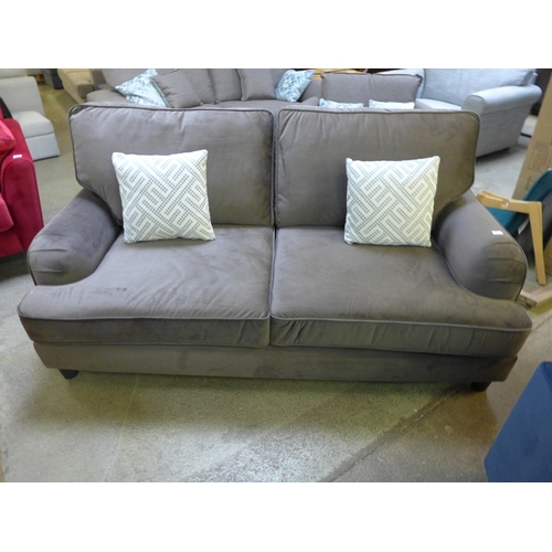 1539 - A Benwick Flex Alpha slate velvet three seater sofa