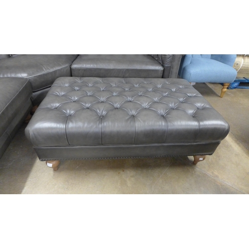 1559 - New Allington Footstool Grey Leather: 5158Ls , Original RRP £499.91 + vat (4120-12)  * This lot is s... 