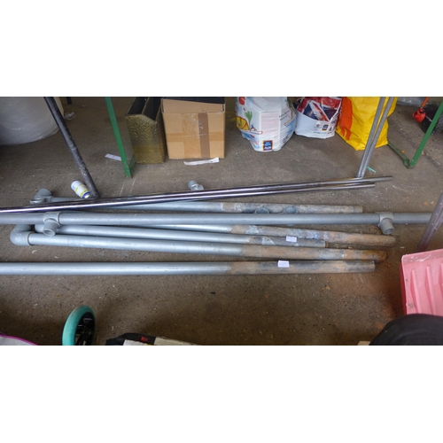 2062 - Qty of galvanised steel exterior hand rails