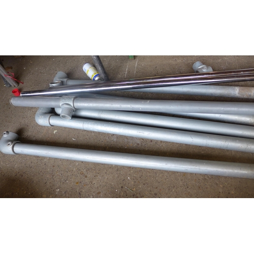 2062 - Qty of galvanised steel exterior hand rails