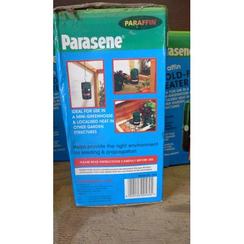 2071 - Parasene greenhouse heaters, 3 large and 3 small