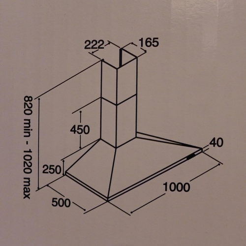 3059 - CDA 100cm Chimney Cooker Hood (H820xW1000xD500), model no:- ECH101SS, original RRP £229 inc. VAT * T... 