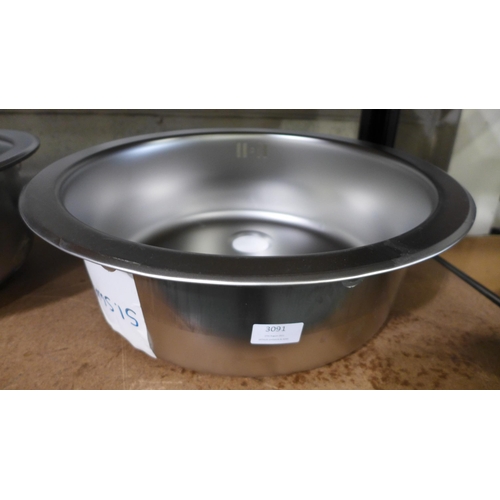 3091 - 2 x Alveus Form 10 450mm Installation Round Stainless Steel Sink, model no:- 1008987, original RRP £... 