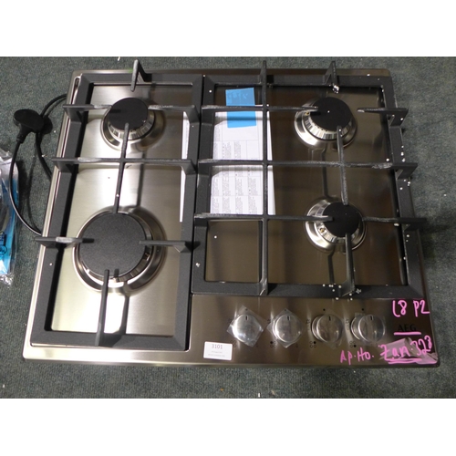 3101 - AEG 6000 Slimline 60cm 4-Zone Gas Hob model: HGB64200SM RRP: £339.99 * This lot is subject to VAT