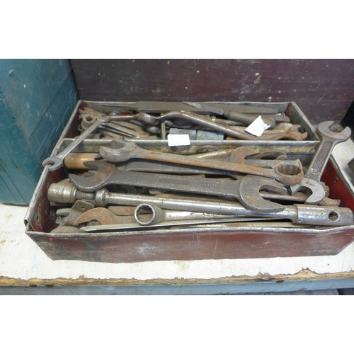 2032a - Job lot of spanners; King Dick, Gordon, etc.