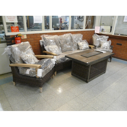 1302a - Agio Brentwood Fire Deep Seating Set ,  Original RRP £2416.66 + vat  (4127-5)  * This lot is subject... 