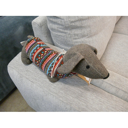 1303 - A dachshund dog with fairisle jumper door stop H 20cm (344333610)