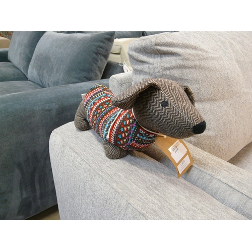 1303 - A dachshund dog with fairisle jumper door stop H 20cm (344333610)