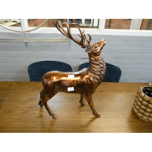 1332 - A large bronze coloured stag, H 62cms (703932)   #