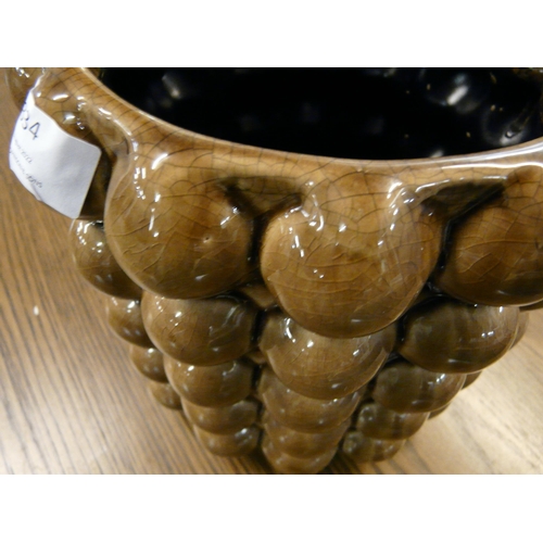 1334 - A large caramel bubble vase, H 20cms (2234715)   #