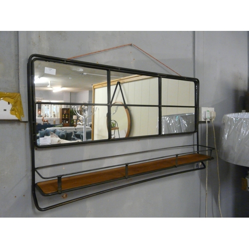 1397 - An industrial style mirror with shelf, W 55cms (RFB3342)   #