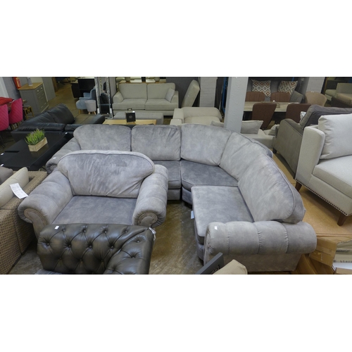 1557 - A Dynasty curved corner sofa and love seat