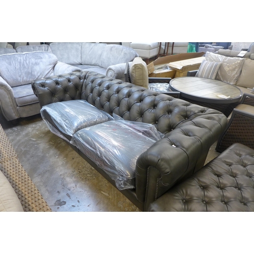 1558 - New Allington 3 Str Grey Leather Sofa: 5858Ls , Original RRP £1666.66 + vat (4129-20)   * This lot i... 