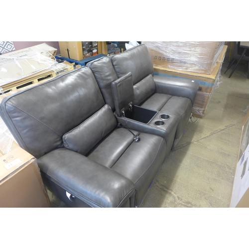 1589 - Maxwell 2 Seater Grey  Recliner Leather, Original RRP £1166.66 + vat  (4130-1)  * This lot is subjec... 