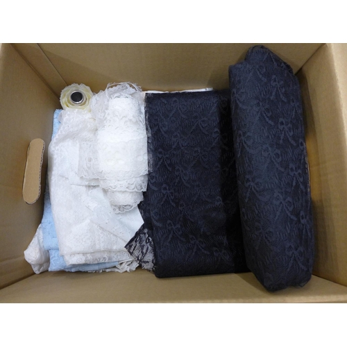 1025 - A box of Nottingham lace