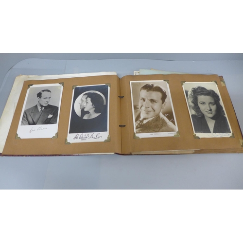 644 - An album of mid-20th Century film star publicity photographs, some with real and facsimile autograph... 