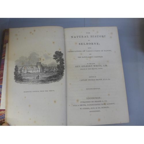 718 - Four books; two volumes, The Works in Natural History, Gilbert White 1802, first editions, one other... 