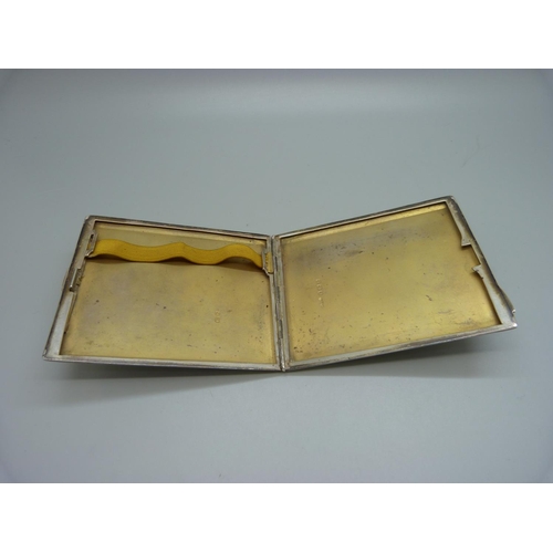 789 - A silver Art Deco cigarette case, Birmingham 1937, 141g