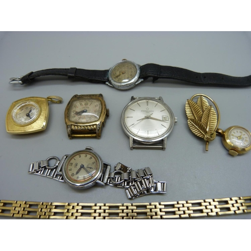 898 - Watches including an Eterna-Matic 3000, the case back bears inscription